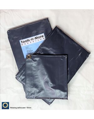 Dekzeil / Dekkleed / Bootzeil PVC 400gr/m2 (420-430gr/m2) - 2 x 3 mtr - Donkergrijs met UV-Coating