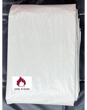  PE 150gr/m2 Brandvertragend NVO 8x10 meter. WIT
