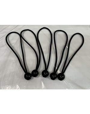 Ball bungee / Spanner met bal - 25 cm x 6mm - per 5, 10 of 25 stuks (Zwart)
