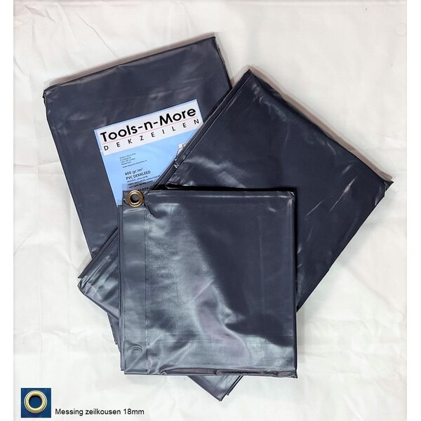 Dekzeil / Dekkleed / Bootzeil PVC 400gr/m2 (420-430gr/m2) - 3 x 8 mtr - Donkergrijs met UV-Coating