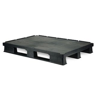 Ciężka plastikowa paleta 1200x800x150 mm, pełny blat z rantem