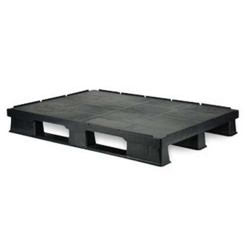Ciężka plastikowa paleta 1200x800x150 mm, pełny blat z rantem