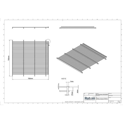Półka metalowa 705x700x20 mm - do produktu SKU 48223