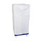 Pokrowiec ochronny do rollkontenera 730 x 820 x 1460 mm - biały z zamkami błyskawicznymi