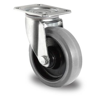 Zestaw kołowy o średnicy 125 mm z łożyskiem kulkowym - PA / guma