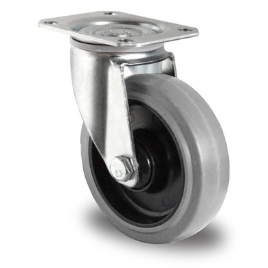 Zestaw kołowy o średnicy 125 mm z łożyskiem kulkowym - PA / guma