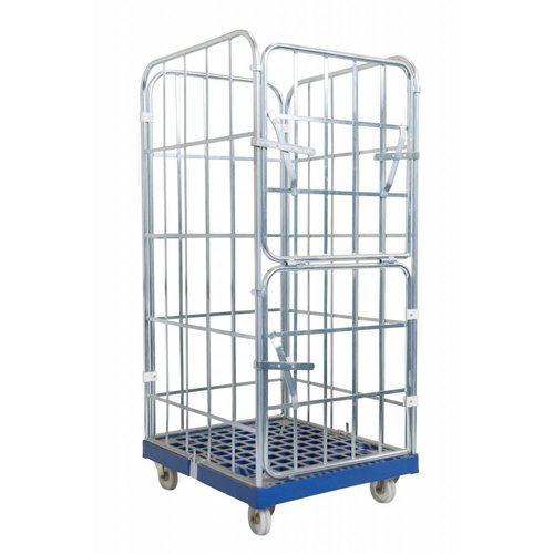 Kontener siatkowy 4 ścienny zatrzaskowy 810x720x1620mm koła fi 108 mm