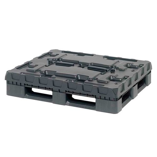 Skrzyniopaleta składana, 3 płozy, uchylna klapa 1227x1027x965 mm