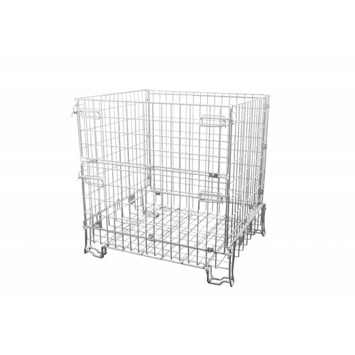 Składany pojemnik metalowy 1200x1000x1200 mm – druciany kosz magazynowy