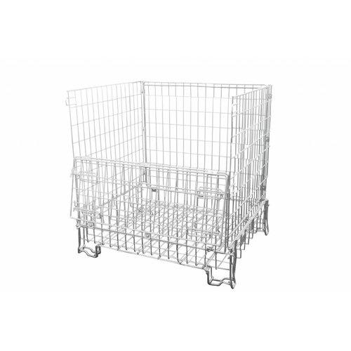 Składany pojemnik metalowy 1200x1000x1200 mm – druciany kosz magazynowy