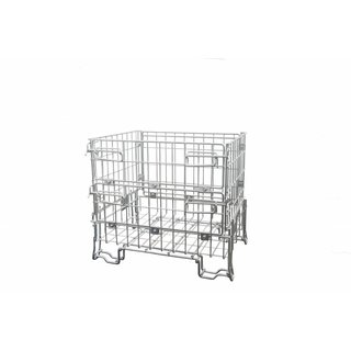 Składany pojemnik metalowy 800x600x700 mm – druciany kosz magazynowy
