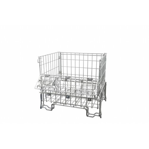 Składany pojemnik metalowy 800x600x700 mm – druciany kosz magazynowy