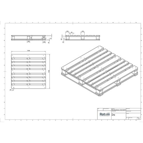 Paleta chemiczna CP9 1140x1140x156 mm