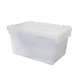 Pojemnik z pokrywą do ustawiania w stosy 600x400x320 mm - przezroczyste