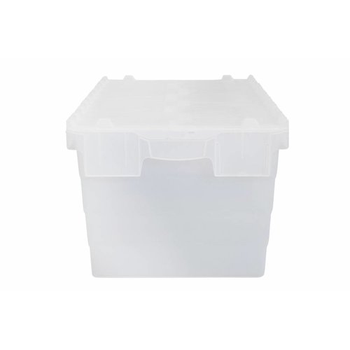 Pojemnik z pokrywą do ustawiania w stosy 600x400x320 mm - przezroczyste