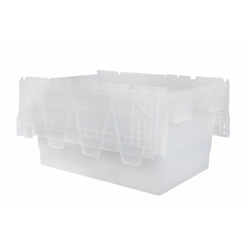 Pojemnik z pokrywą do ustawiania w stosy 600x400x320 mm - przezroczyste