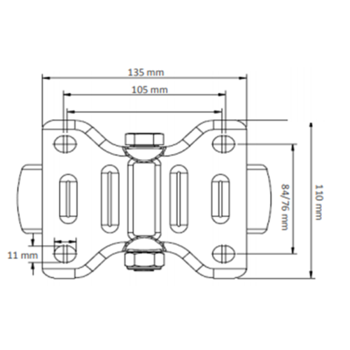 Koło skrętne do wózków i rollkontenerów fi 160mm łożysko kulkowe PA /guma