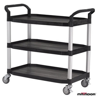 Wózek cateringowy 1100x520x1020 mm - 3 półki, czarny