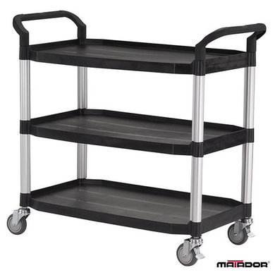Wózek cateringowy 1100x520x1020 mm - 3 półki, czarny