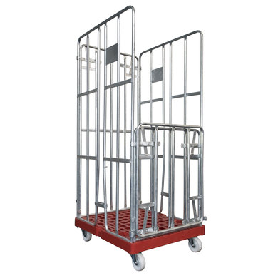 Wózek siatkowy 4-ścienny, ocynkowany 810x680x1680 mm