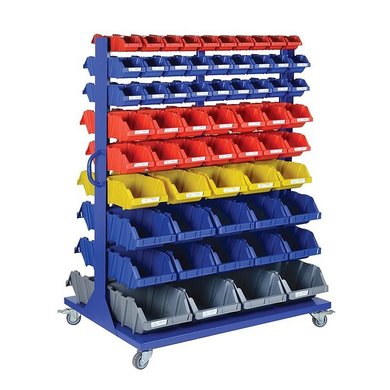 Regał na pojemniki warsztatowe - dwustronny