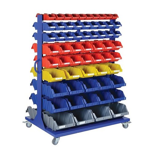 Regał na pojemniki warsztatowe - dwustronny