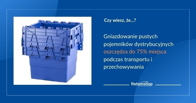 Pojemniki gniazdowane oszczędzają miejsce w transporcie.