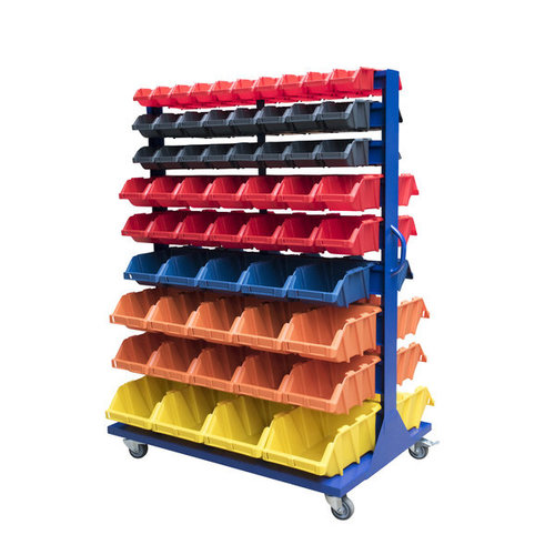 Regał na pojemniki warsztatowe - dwustronny