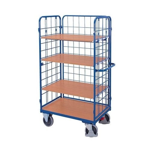 Wózek siatkowy półkowy  z 3 ściankami 1390x825x1820 mm