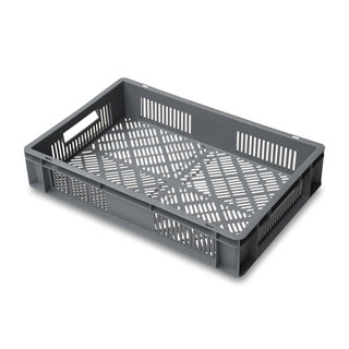 Pojemnik plastikowy Euro 600x400x120mm - ażurowy