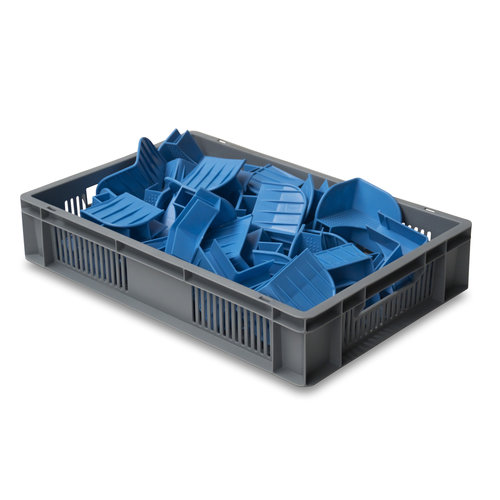 Pojemnik plastikowy Euro 600x400x120mm - ażurowy