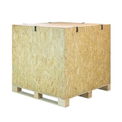 Skrzynia z zabudową z płyty OSB 1200x1200x1000mm, metalowe klamry