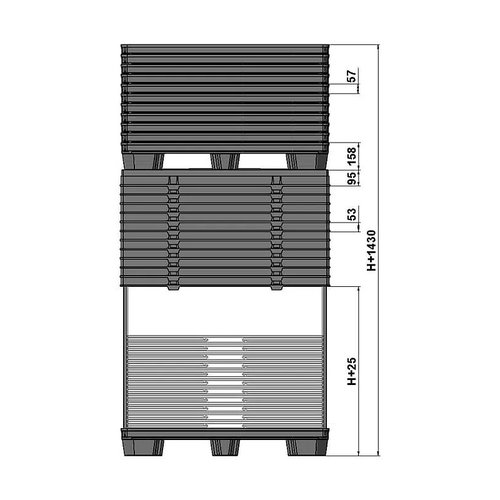 Skrzyniopaleta formowana wtryskowo 1200x800 mm