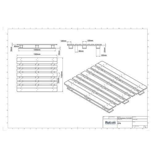 Paleta chemiczna CP4 1300x1100x138 mm