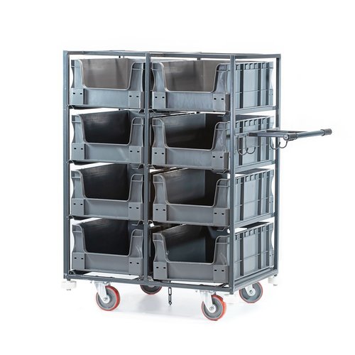 Wózek do kompletacji zamówień na 8 pojemników