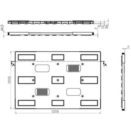 Plastikowa pokrywa do nadstawek oraz pojemników euronorm 1210x1010x44,5 mm