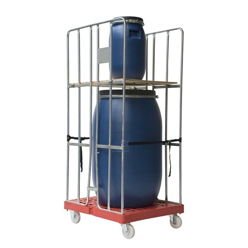 Wózek siatkowy 2-stronny zacisk z bramkami + pasy, 810x680x1680 mm