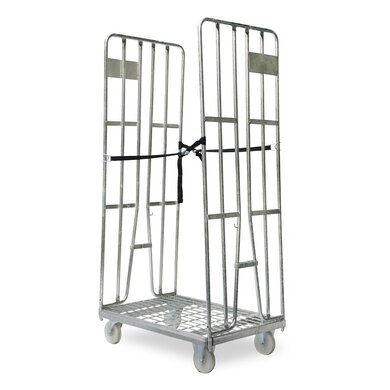 Kontener rolkowy 2-stronny AGF z bramkami mocującymi, 870x600x1690 mm