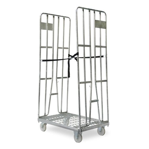 Kontener rolkowy 2-stronny AGF z bramkami mocującymi, 870x600x1690 mm