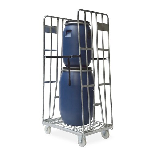 Kontener rolkowy 2-stronny AGF z bramkami mocującymi, 870x600x1690 mm