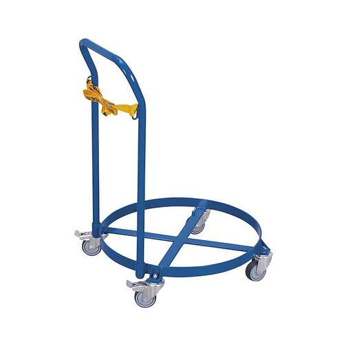 Wózek transportowy okrągły z uchwytem do pchania 715x715x930 mm, metalowy, dno otwarte