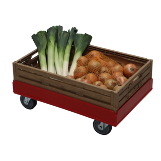 Wózek transportowy dolly, na pojemniki Euronorm,  610x410mm