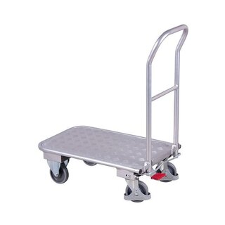 Wózek platformowy 815x450x950mm ze składanym uchwytem do pchania - aluminium