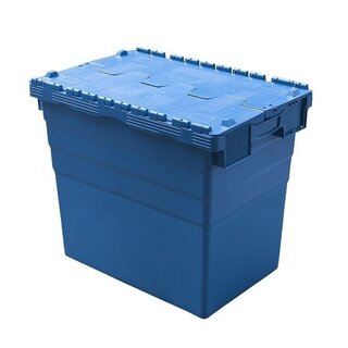 Plastikowy pojemnik z pokrywą na zawiasach 600x400x516 mm