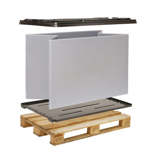 Skrzynia paletowa Duropac 1200x800x790 mm PE/PP, składana
