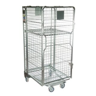 Antywłamaniowy kontener siatkowy z ramą typu A - 850x735x1690, używany