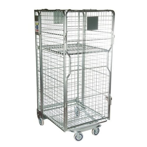 Antywłamaniowy kontener siatkowy z ramą typu A - 850x735x1690, używany