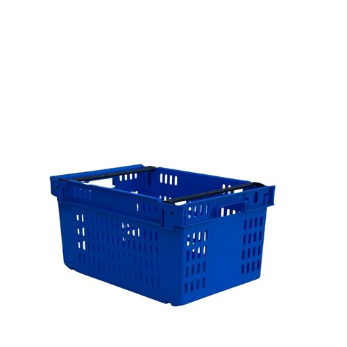 Plastikowy pojemnik z pałąkami do sztaplowania 600x400x300mm - gniazdowy