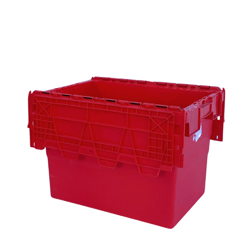 Plastikowy pojemnik z pokrywą na zawiasach 600x400x416 mm - używany