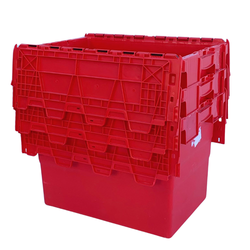 Plastikowy pojemnik z pokrywą na zawiasach 600x400x416 mm - używany